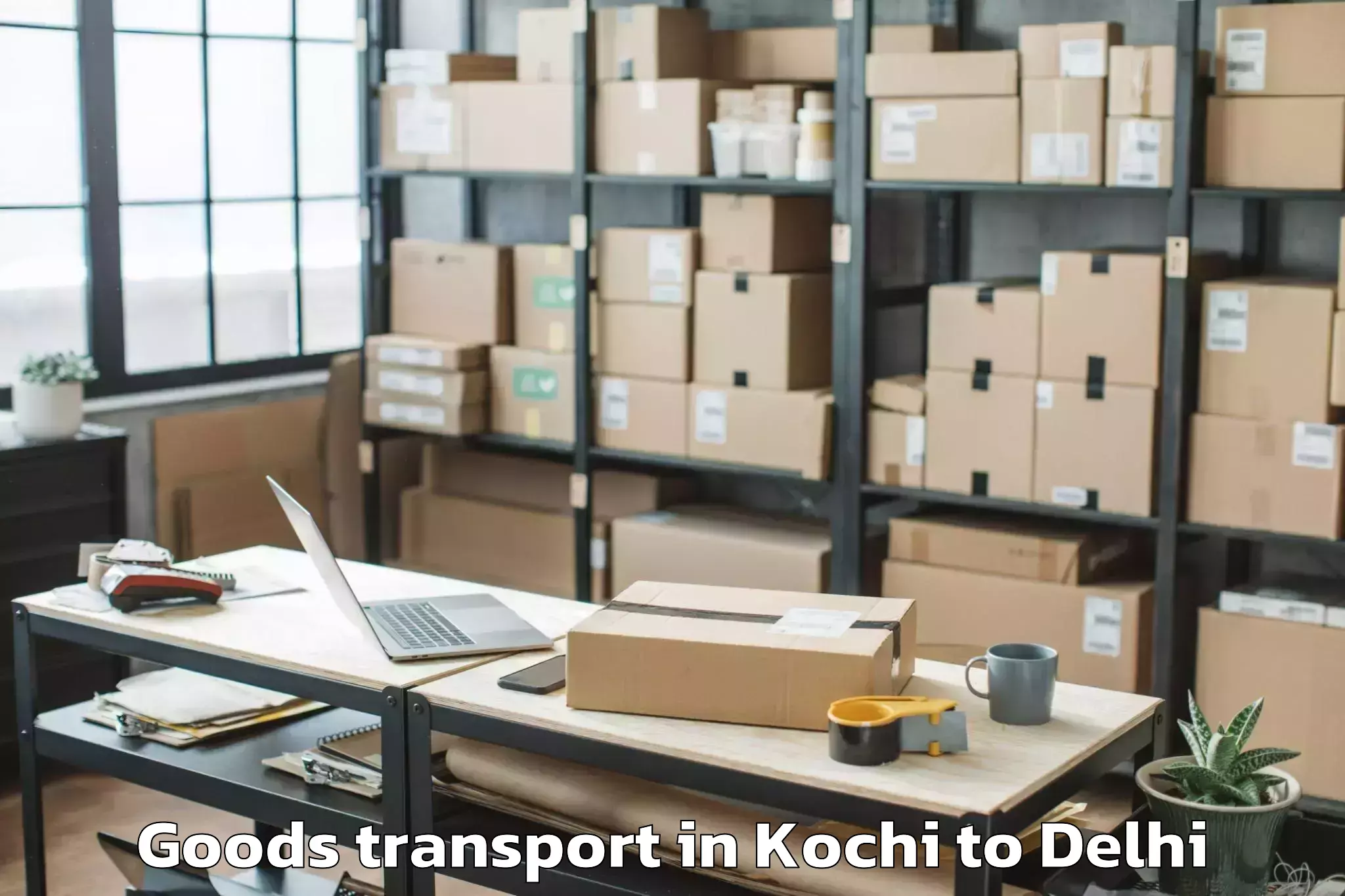 Easy Kochi to Naraina Industrial Estate Goods Transport Booking